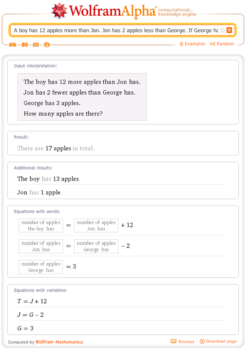 A boy has 12 apples more than Jon. Jon has 2 apples less than George. If George has 3 apples, how many apples are there in all?