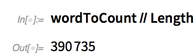 wordToCount//Length wordToCount//Length