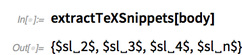 extractTeXSnippets extractTeXSnippets