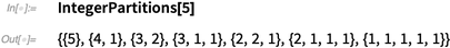 IntegerPartitions IntegerPartitions