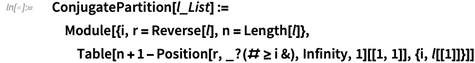 ConjugatePartition ConjugatePartition