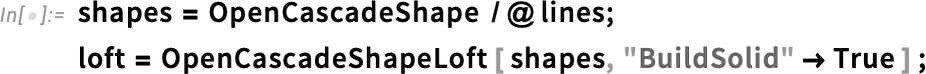 shapes = OpenCascadeShape shapes = OpenCascadeShape