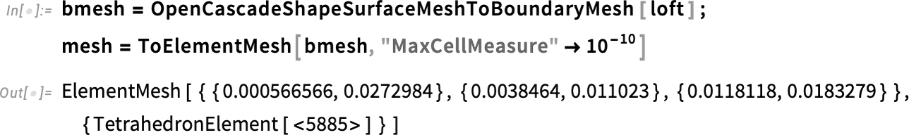 bmesh = OpenCascadeShapeSurfaceMeshToBoundaryMesh bmesh = OpenCascadeShapeSurfaceMeshToBoundaryMesh