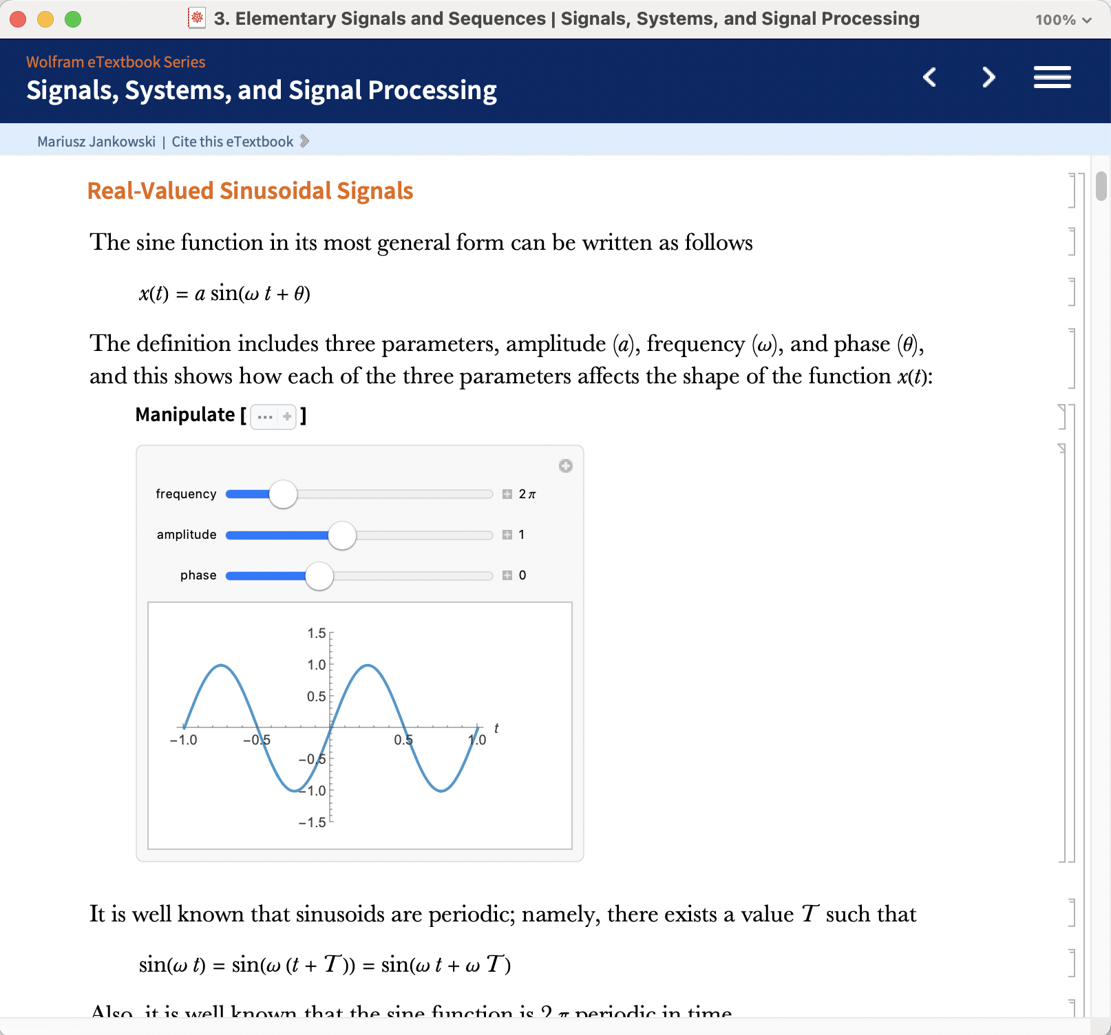 Sample from "Signals, Systems, and Signal Processing" Sample from "Signals, Systems, and Signal Processing"