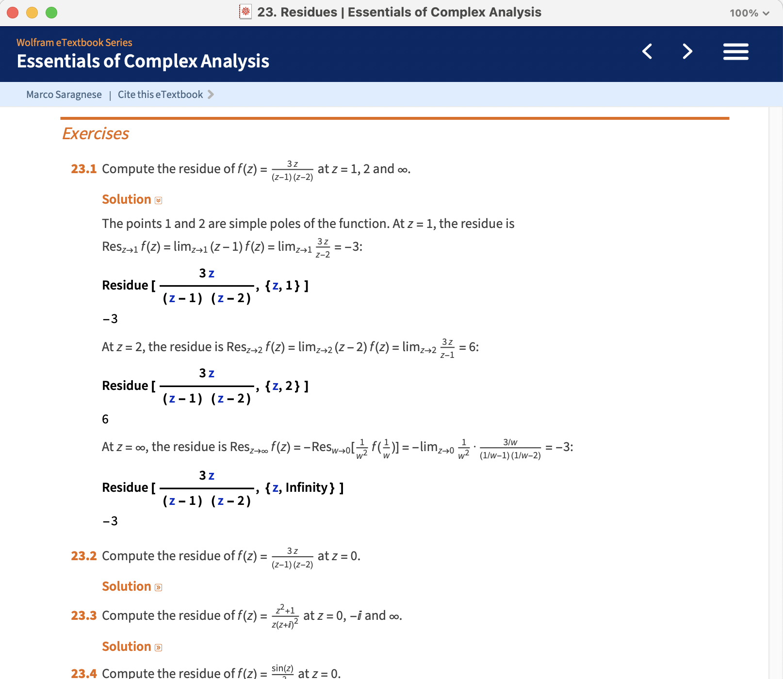 "Essentials of Complex Analysis" exercises