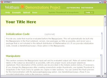 Demonstrations authoring notebook