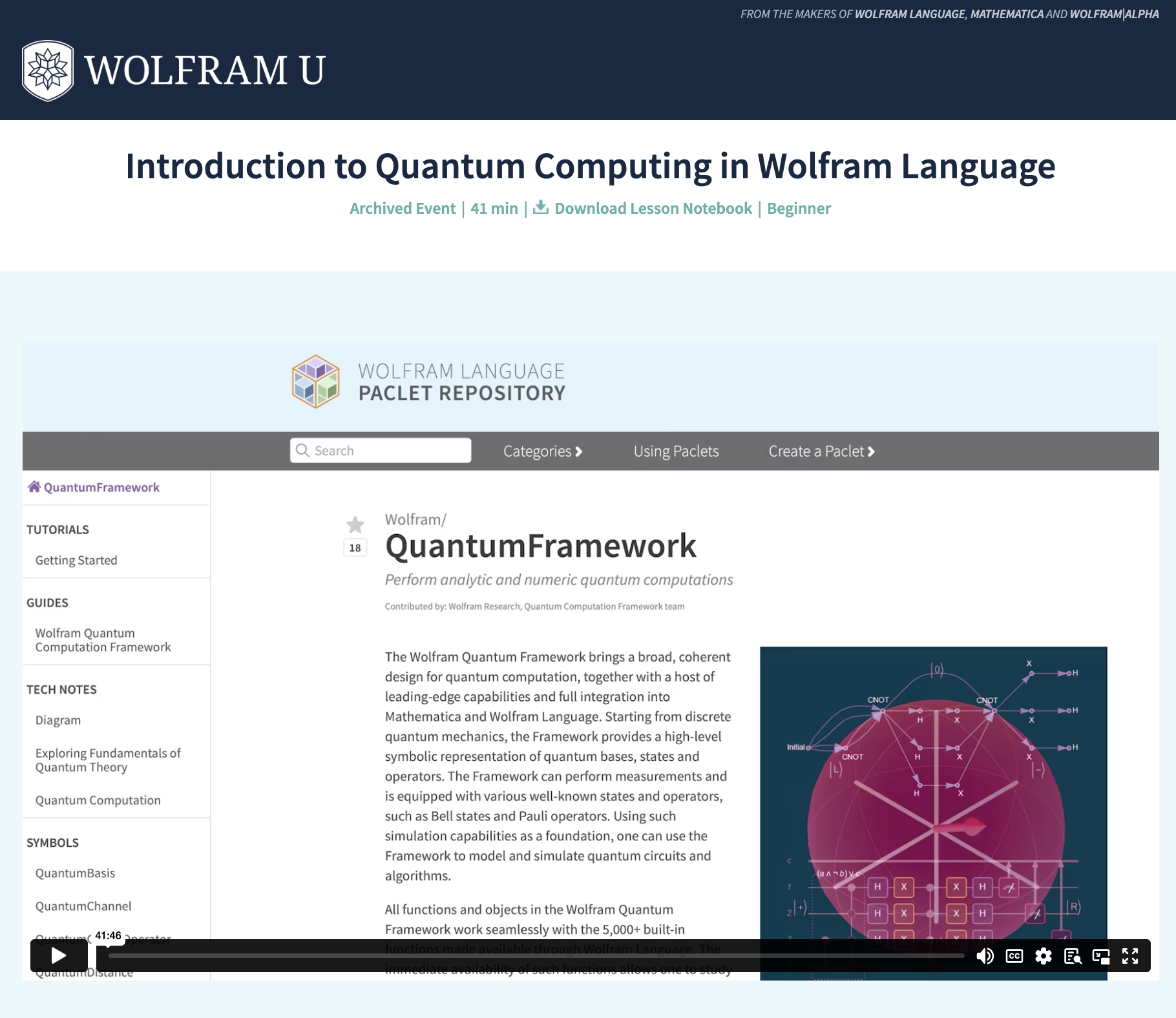 Introduction to Quantum Computing in Wolfram Language Introduction to Quantum Computing in Wolfram Language