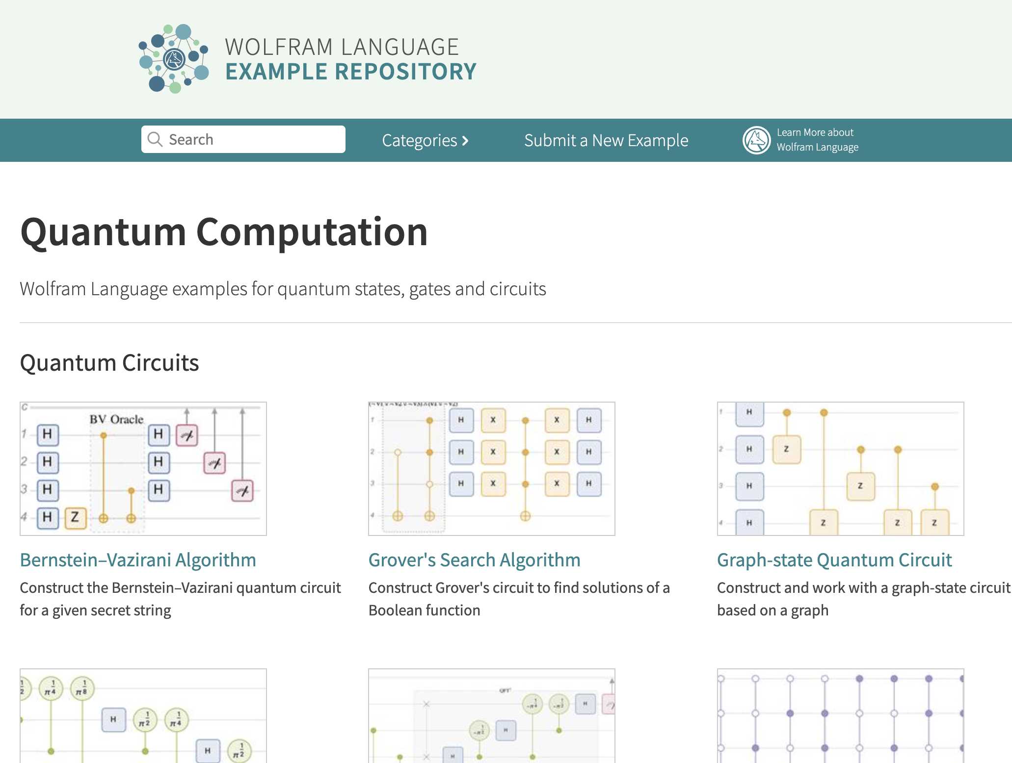 Wolfram Language Example Repository quantum examples Wolfram Language Example Repository quantum examples