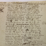 Leibniz’s most famous notations summarized in the margin for the first time