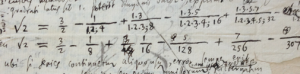 Example of Leibniz writing down an infinite series for Sqrt[2]
