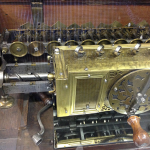 Leibniz’s calculator with the cranking handle