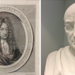 Official portrait and statue of Leibniz