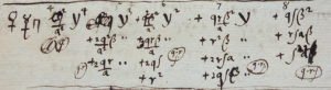 Example of Leibniz's use of alchemical or planetary symbols for algebraic variables