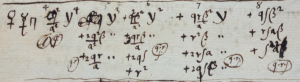 Example of Leibniz's use of alchemical or planetary symbols for algebraic variables
