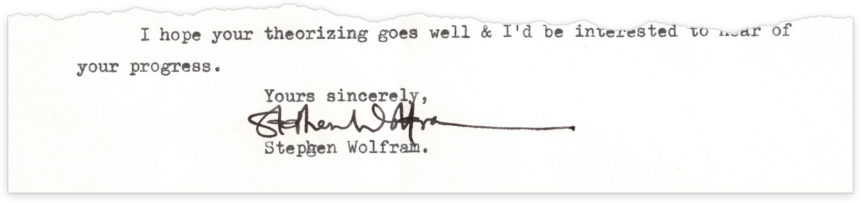 Stephen Wolfram's response