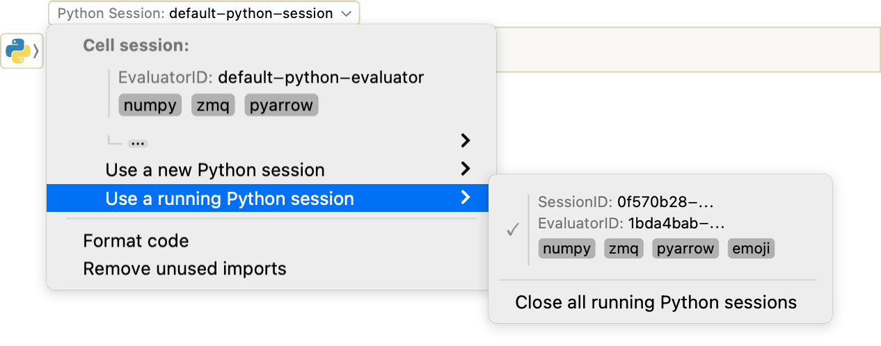 Use a running Python session