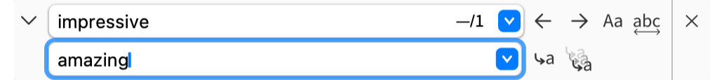 Find and replace dialog