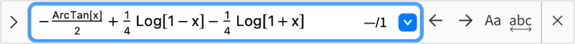 Find typeset equations dialog Find typeset equations dialog
