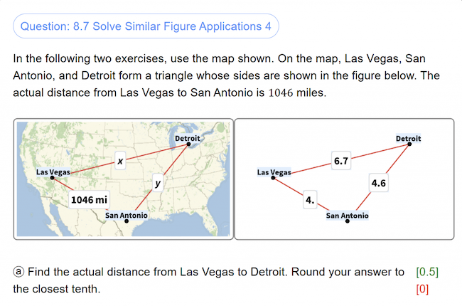 Click to enlarge Map showing triangle with vertices at Las Vegas, Detroit, and San Antonio