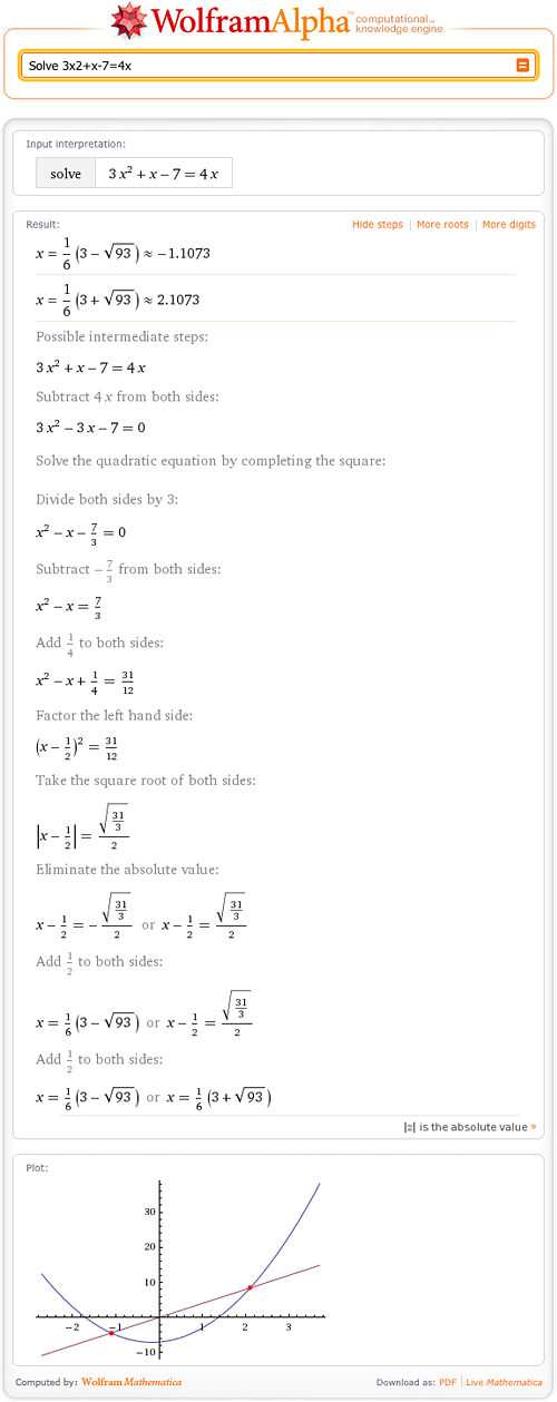 wolfram solve equation