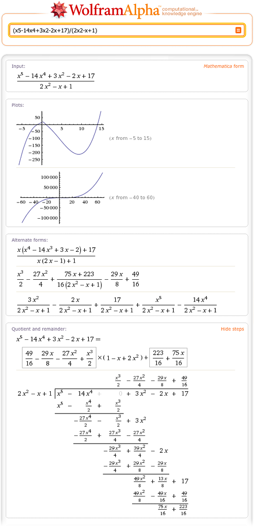 wolframalpha system of equations